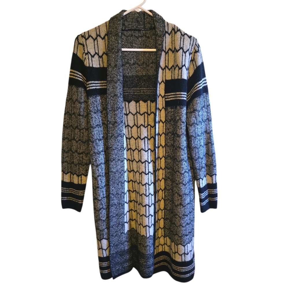 BCBGMAXAZRIA Geometric Jacquard Duster Cardigan